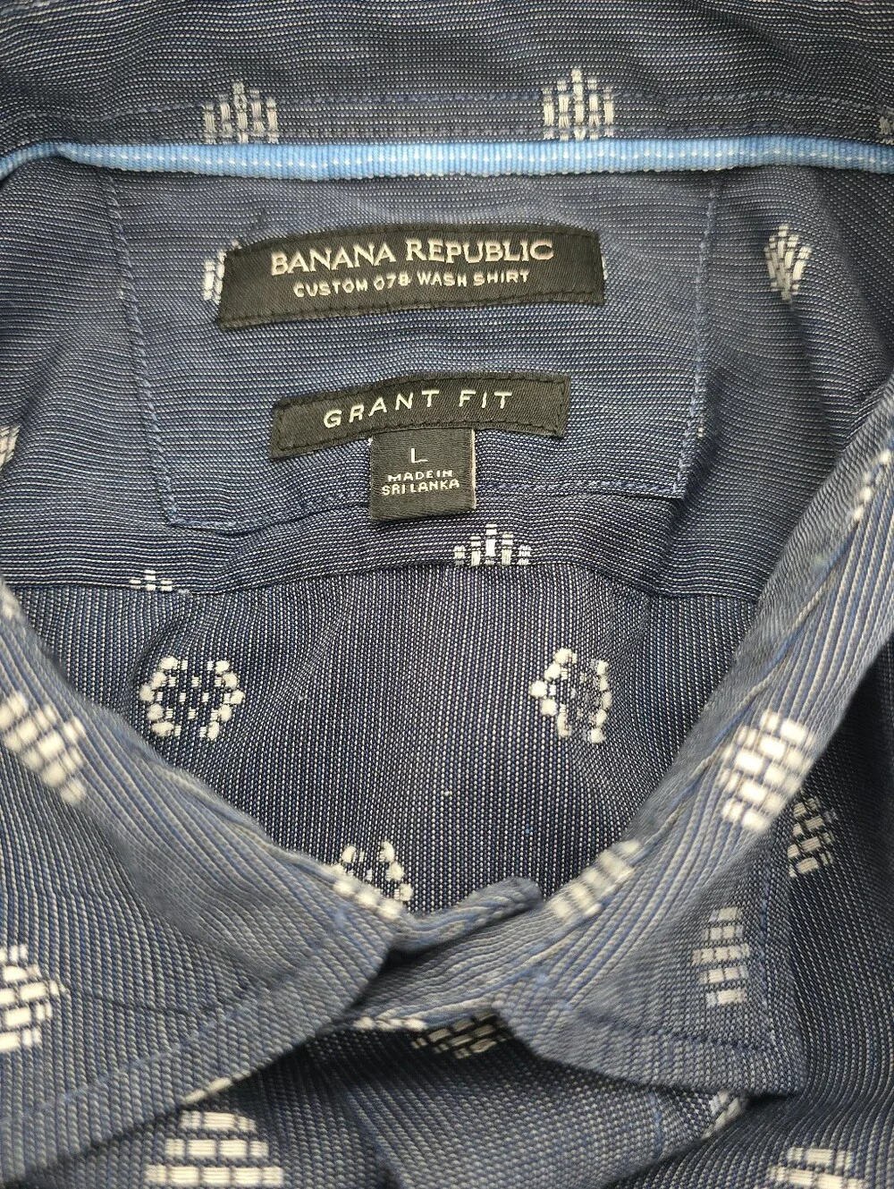 Banana Republic Grant Fit Blue Long Sleeve Button Down Shirt Size Large 46-48